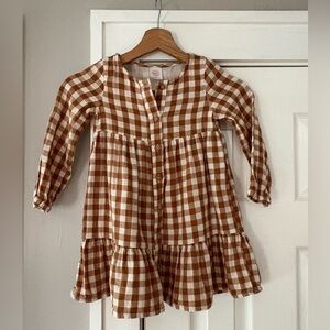 Wonder Nation Brown Checkered Kids Casual Dress